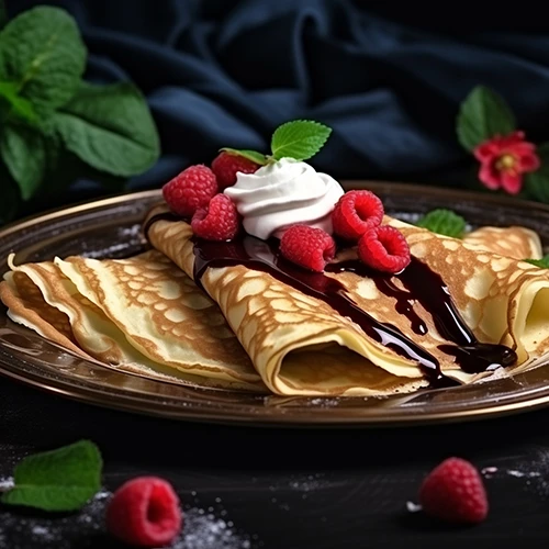 Crêpe avec coulis